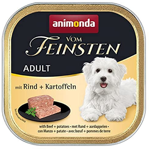 animonda vom Feinsten Hundefutter nass mit Rind + Kartoffeln (22 x 150g), getreidefreies Hundefutter ohne Zucker, mit frischen, fleischigen Zutaten