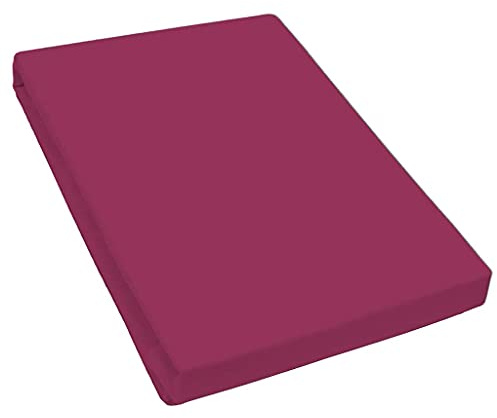 Premium Spannbettlaken mit Gummizug für Wasserbetten Boxspringbetten Übergröße Jersey Matratzenbezug Bettbezug Baumwolle Elastan Laken Wasserbettbezug 140-160 x 200-220 cm - Bordeaux