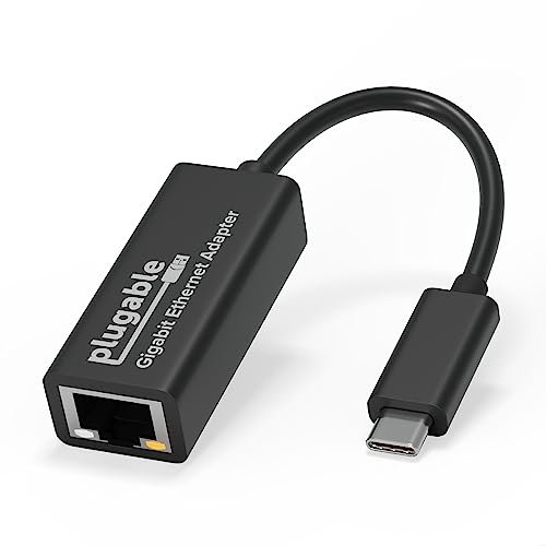 Plugable USB C Ethernet Adapter, Fast and Reliable Gigabit Connection, Compatible with Windows 11, 10, 8.1, 7, Linux, Chrome OS, Dell XPS, HP, Lenovo
