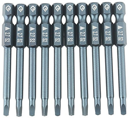 10PCS Triangolo Testa Cacciavite Kit, 6.3 mm, 1/4, Codolo Esagonale Magnetico 65 mm S2 Acciaio Legato Triangle 2.7 mm Testa Punte Cacciavite Kit
