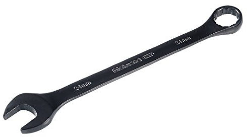 Sourcingmap Llave combinada métrica de 24 mm de 12 puntos de extremo abierto, revestimiento de electroforesis negro, Cr-V
