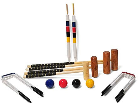 Ubergames Original Familien, Engländer Krocketset- traditionelles Top Krocketspiel aus ECO-Hartholz
