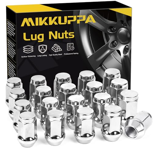 MIKKUPPA M12x1.25 Lug Nuts - Replacement for Nissan Altima Maxima Pathfinder Rogue Sentra, Subaru Outback Forester Aftermarket Wheel - 20pcs Chrome Closed End Lug Nuts