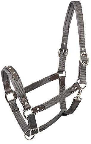 PFIFF 102811 Halfter 'Ciara' mit Lederapplikation, grau-braun Cob