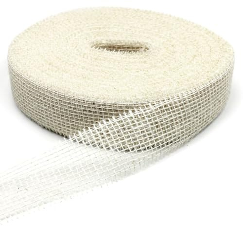 Geschenkband Jute weiß 40m / 50mm, 1 Rolle(n)