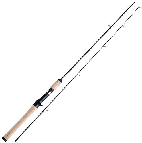 Sougayilang Angelruten, 2-teilige Spinnrute, leicht und widerstandsfähig mit Korkgriff. Ideal zum Fangen von Hechten, Crappies, Barschen und Anderen Fischen Angelliebhaber.
