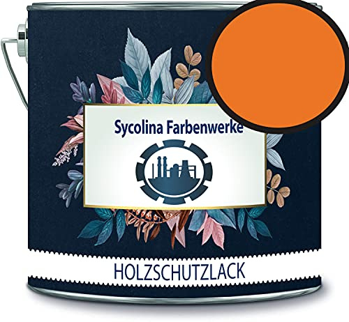 Holzschutzlack Holzlack Holzlasur wetterbeständiger Langzeitschutz Wetterschutzfarbe Holzschutzfarbe RAL 2011 Tieforange // Sycolina Farbenwerke