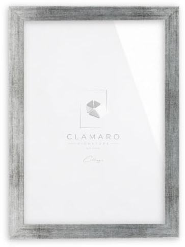 CLAMARO Bilderrahmen Collage, MDF Holz, Silber Gebürstet, 40 x 120 cm | Handgefertigt in Deutschland, Profilbreite 30 mm, inkl. Rückwand und Zackenaufhänger, für Hoch- und Querformat, eckig