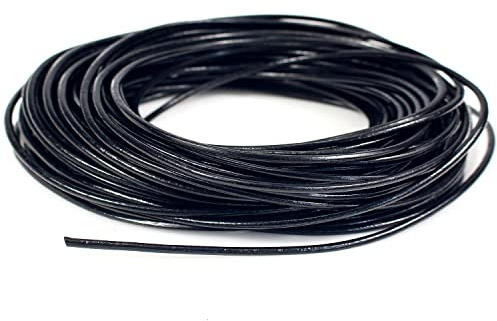 RUBY Echtes Lederband Lederriemen,Classic Lederband Kette,Lederbänder für Ketten,Lederschnur für DIY-Schmuck Wie Armbänder (Schwarz-2mm)