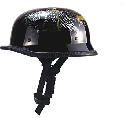 Elmetto da Moto retrò per Uomo, DOT/ECE Autenticare Caschi Jet Caschi Mezzo Casco Scodella, Nero Scooter Motorino Cruiser Casco per Uomo Donna Casco Mezzo Aperto Faccia Casco (Size : X-Large)