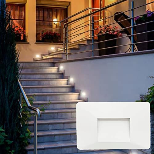 TOT ELECTRIC Segnapasso led incasso 3W per cassetta scatola 503 a 3 posti 220V applique per esterno lampada da parete bianco luce notturna Naturale