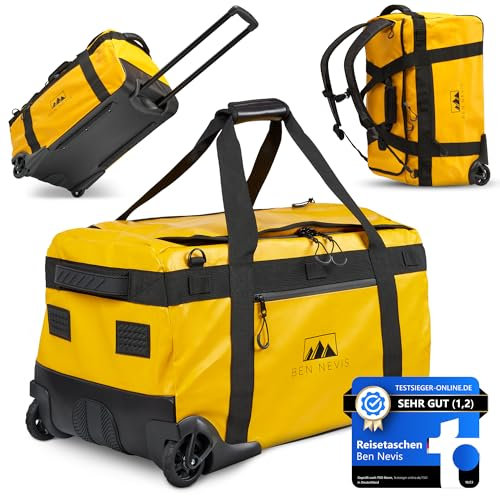 BEN NEVIS ORIGINAL 80L Reisetasche mit Rollen – XXL Faltbare Reise- & Sporttasche, Wasserabweisend, Robust & Platzsparend