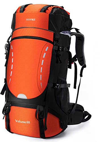 HOMIEE 60L Mochila de Senderismo Ligera Impermeable Mochilas Trekking Viaje con cubierta de lluvia Mochila Deportiva al aire libre para Escalada Acampar Turismo Hombre Mujer