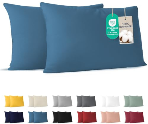 Dreamzie - Federa Cuscino 30x50 cm - Set da 2-100% Cotone - Blu