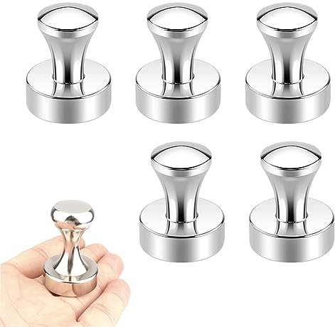 5 Pièces Aimant Puissant,Crochet Magnetiques,20x25mm Aimant Petit,Aimants Puissant Forts Punaise en Acier Inoxydable,pour Réfrigérateur Tableaux Blancs Photos La Carte Notes