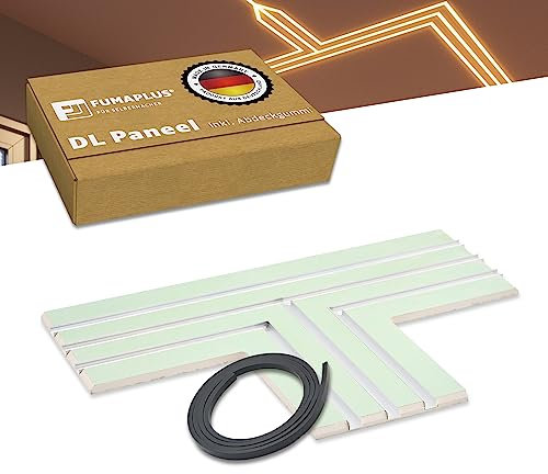 fumaplus® LED-Trockenbauprofil für Direktes Licht, T Gipspanel 3 läufig, 3-läufige Aluminiumschiene, Gipspaneel für individuelle Beleuchtung, integrierte Aluminiumschiene für LED-Stripe…