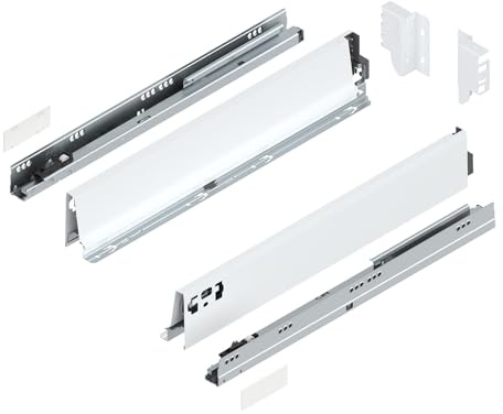 siwitec Blum TANDEMBOX antaro Innenschubkasten M Vollauszug Seidenweiß |Schubladenschiene 500 mm Nennlänge | Belastbarkeit bis 30 kg | BLUMOTION Soft-Close | Küchenschublade