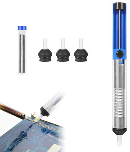 Entlötpumpe Manuelles Entlötgerät Lötzinn Lötentferner-Werkzeug Solder Sucker Vakuumpumpe mit 3 Düsen Manuelles Entlötgerät zum Absaugen von Zinn Entlötsaugpumpe zum Absaugen von Flüssigem Lötzinn