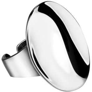 Jesuky Damen Ring, Silber Ringe 925 Übergroßes Oval Glänzend Yin Und Yang Punk Persönlichkeit Damenringe Silber 13.3 Gr Verstellbar Ring Silver Für Damen Geburtstag Valentinstag Geschenck