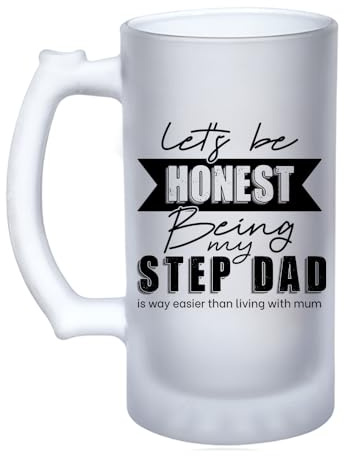 Getagift Let's be Honest Being My Step Dad, Father’s Day Gifts,16oz Frosted, Tankard, Stein, Pint Beer Glass/Mug.