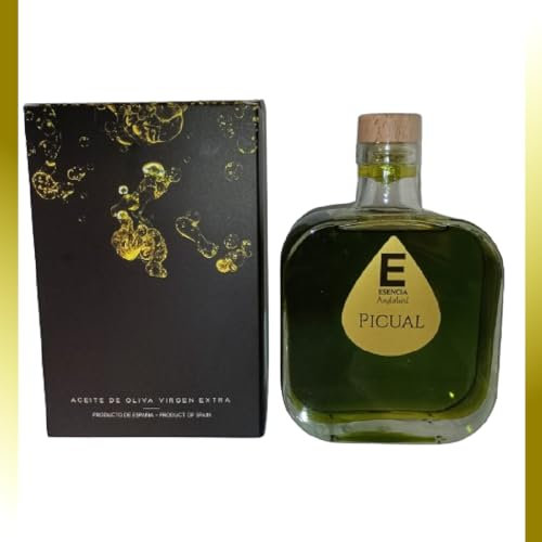 Botella de Aceite Premium Temprano 500ml Variedad Picual Con Estuche Nueva Cosecha 2024-25 - Elegante botella regalo exclusiva personalizable - Caja Regalo Aceite de Oliva Virgen Extra Premium