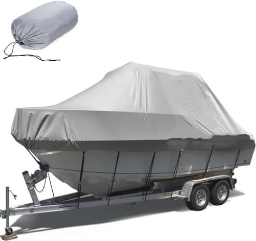 Telo Copribarca Impermeabile,Telo Copribarca Ricovero Imbarcazione Impermeabile Tessuto Oxford 600D Copertura Per Barca Rimorchiabile Proteggere La Nave Da Lesioni-Grey Grigio||19~21ft(768cm*525cm)