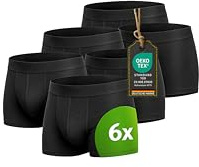 Boxer Homme Lot de 6 sous-vêtement Homme, caleçon Boxeur Noir, Lingerie Masculine en Coton Extensible (FR/ES, Alpha/Lettres, TG, Taille Normale, Taille Normale, Noir)