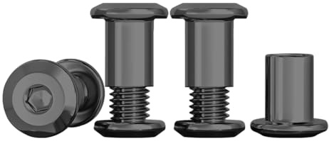 Drenky Anslutningsskruvar M5 svart rostfritt stål hylsmutter A2 V2A M5 x 10 mm hylsskruvar 10 stycken (10 x möbelskruvar, 10 x hylsmutter) för möbler, skåp, träplankor