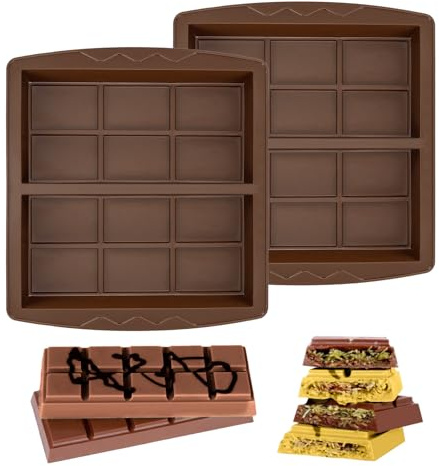 Schokoladenform Silikon Tief, 2 Stück Silikonform Schokolade, Dubai Schokoladen Form, Silikonformen Schokoladentafel Tafel, Chocolate Mold, Schokoladenformen, Schoko Formen (schokoladenform A)