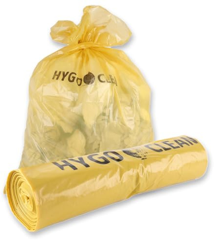 90 Stück, Müllsäcke, FRANZ MENSCH, 240 l, gelb, LDPE, 40my, reißfest, Rolle | Light, 135 x 115 cm, Abfallsack, Müllbeutel, Mülltüten, Abfallbeutel, trash bags, Hausmüll, Gewerbe, Reinigung