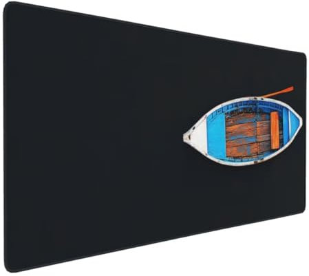 Tapis de Souris Bateau Minimaliste Tapis de Souris XXL 1400x600x3mm, Imperméable Tapis de Souris Gamer XXL Tapis Souris Mouse Pad, Base Atidérapante, Haute Précision et Vitesse pour Gamer, Deco Bureau