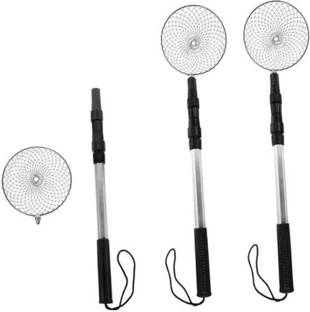 LIOOBO 3sets Setacci Per Sabbia Multifunzionali Inossidabile Con Manico Telescopico e Testa Perfetti Per Raccogliere Conchiglie e Giocattoli Da Spiaggia