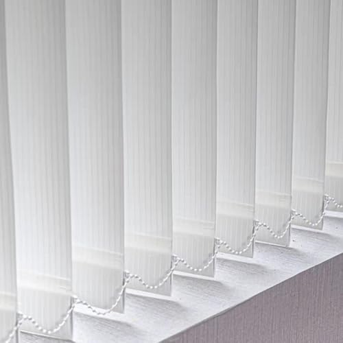 NIANXINN Verdunkelung Lamellenvorhang Weiß Vertikaljalousie,Lamellenbreite 98mm,Blickdicht lichtdurchlässig Tür Fenster Lamellen Rollo Schiebegardine,Anpassbar,Breite x Höhe (130cm x 130cm)