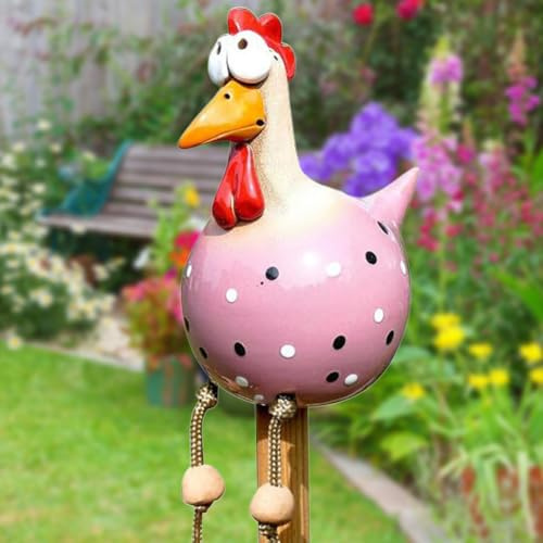 SZJFYMQ Keramik Huhn Gartendeko Huhn Deko, Handarbeit Gartenstatue Dekorative Henne Gartenstecker, Gartenfigur Gartendekoration, Hühnerdekoration für Zuhause, Büro, Schreibtisch, Bücherregal