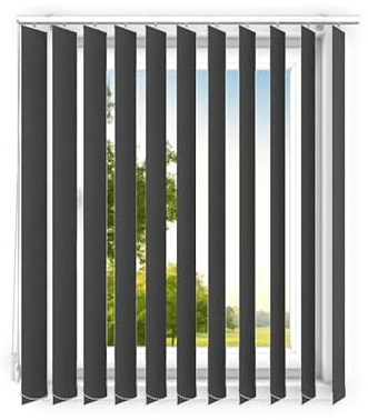 time4blinds - Lamellenanlage Verdunkelungslamellen Lamellenvorhang Vertikaljalousie Vertikalanlage Raumverdunkelnd 100% Komplettset Vertikaljalousie Schiebevorhang - 100x160 cm - Graphit