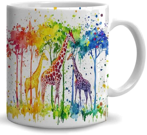 Leicht zu Reinigen Glühweintasse Giraffe Lustig Kindertasse 330ML für Lehrergeschenk,Personalisiertes Geschenk,Muttertag,Glühweintrinken