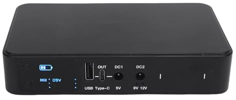 Dpofirs Batterie de Sauvegarde d'alimentation UPS 18000mAh pour Les Caméras de sécurité/Scanners d' Digitales, Sortie 5V / 9V / 12V avec Ports et DC, Affichage Numérique