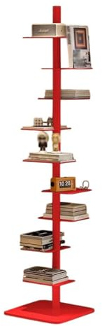 Libreria a torre in metallo, scaletta regolabile, scaffale galleggiante per risparmiare spazio in camera da letto, soggiorno, ufficio