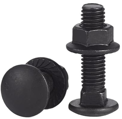 SL 2-10 set M6M8M10 GB12 GB6177 Bulloni for carrozze neri classe 8.8 Bulloni a testa tonda ad alta resistenza con testa quadrata e dado Viti(M8x45mm 2sets)