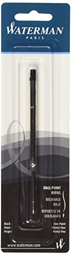 Waterman Kugelschreibermine, feine Spitze, schwarze Tinte (734254) Fein Fein Schwarz