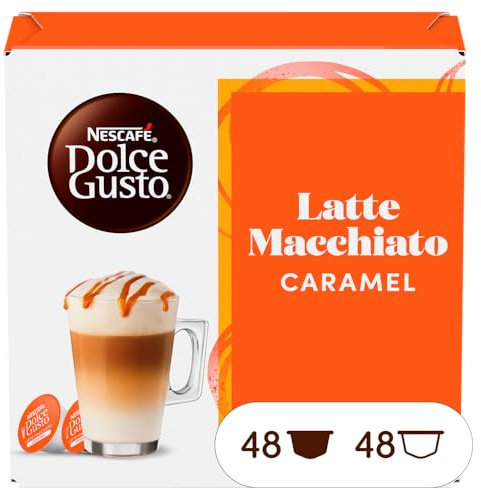 Nescafé Dolce Gusto Latte Macchiato Caramel - Café Gourmand - 96 Capsules (Pack de 6 boîtes x 16)