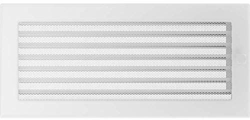 Kratki ventilationsgaller spisgaller 17cm x 37cm vit med persienner