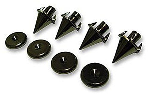 Spigoli per diffusori cromati neri, confezione da 4 rivestimenti: cromo nero Diametro esterno: 18 mm punte per altoparlante per il 'disaccoppiamento acustico' dei picchi degli altoparlanti dalle