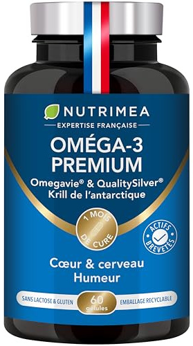 Omega 3 & Krill d'Antarctique | Breveté Omegavie® | Huile de Poissons Sauvages | Antioxydant Naturel | Cognition & Système Immunitaire | Concentré en Astaxanthine | Fabrication Française | Nutrimea