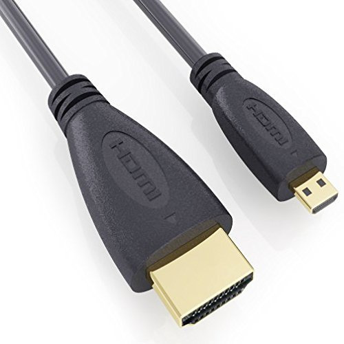 Câble micro HDMI vers HDMI Plaqué or 1.8 m Blackberry Z10, Playbook ; Google Nexus 10 ; Lenovo IdeaTab S6000, IdeaTab A2109, K1 Ideapad ; Samsung Ativ Smart PC Pro 700T, ATIV Smart PC 600T, ATIV Tab, série 9 Dragontrading®