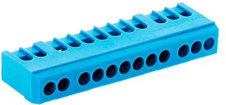 Zenitech -Morsettiera neutra 12 moduli Blu