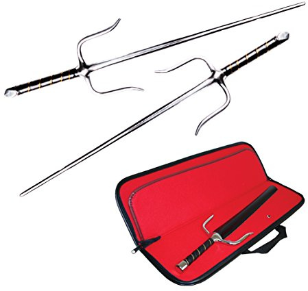 DEPICE Sai-gabeln octagon (Paar) inkl. Tasche, silber, W-SAO-T