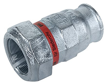 Gebo 02.150.01.0551 Klemmverbinder 1 1/2 3/2 1,5 Zoll IG x 51,0 mm Klemmverschraubung Temperguss Siederohr roter Streifen