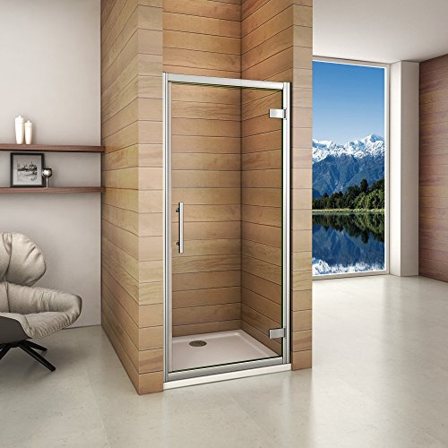 Porte de douche pivotante 100x185cm verre securit installation en niche