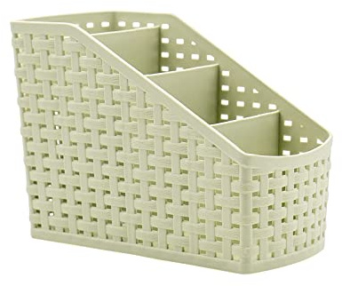 Fai Top Storage Basket, Cosmetic Box Organiser,Plastic Storage Box Desktop 4 Grid Sub-grid Storage Case Multi-function Storage for Desktop Office Bedroom Countertop Home Kitchen-Green